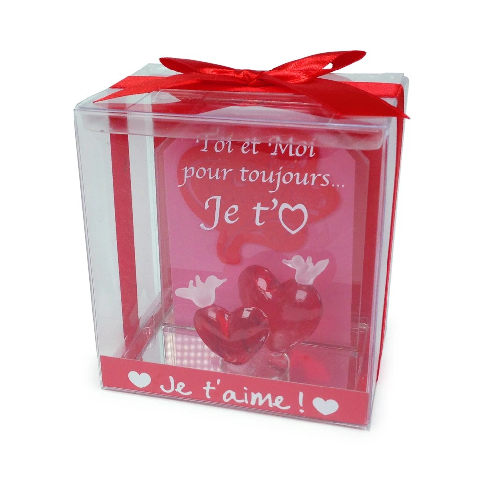 Coeurs Et Colombes En Verre Je T'aime 4 Coeurs Et Colombes En Verre Je T'aime – Image 2