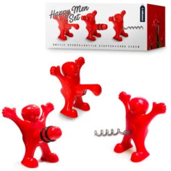 Coffret Bouchon, Décapsuleur Et Tire-bouchon Hommes Heureux -Créatifs Cadeaux Magasin coffret bouchon et tire bouchon hommes heureux 3
