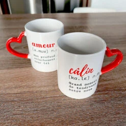 Coffret Duo Mugs Amour Anse Coeur -Créatifs Cadeaux Magasin coffret duo mugs amour anse coeur 2