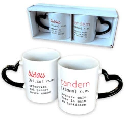 Coffret Duo Mugs Tandem Anse Coeur