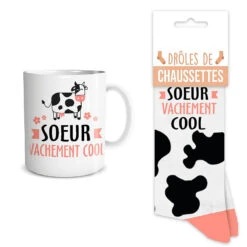 Coffret Mug Chaussettes Soeur Vachement Cool