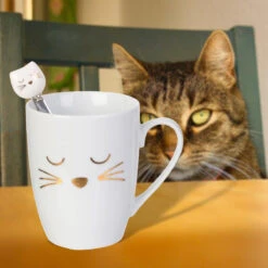Coffret Mug Et Cuillère Chat -Créatifs Cadeaux Magasin coffret mug et cuillere chat 5