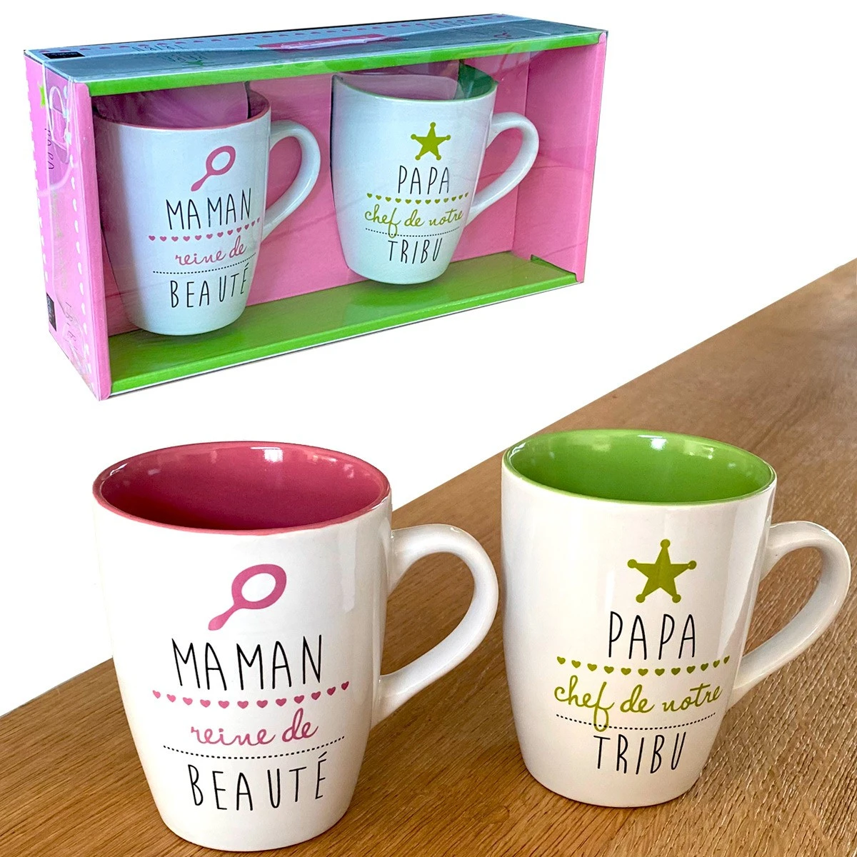 Coffret Mugs Papa Chef De Tribu Et Maman Reine De Beauté 3 Coffret Mugs Papa Chef De Tribu Et Maman Reine De Beauté