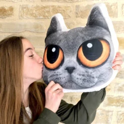 Coussin Tête De Chat -Créatifs Cadeaux Magasin coussin tete de chat 2