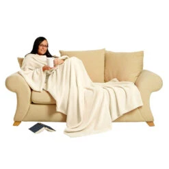 Couverture à Manches Ivoire -Créatifs Cadeaux Magasin couverture a manches ivoire 2