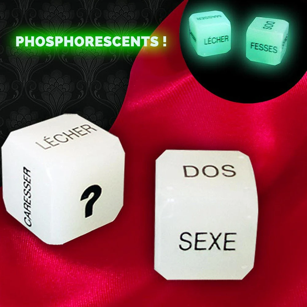 Dés érotiques Coquins Phosphorescents 4 Dés érotiques Coquins Phosphorescents – Image 2