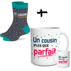 Ensemble Mug Et Chaussettes Cousin Parfait