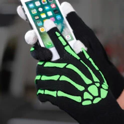 Gants Tactiles Squelette Phosphorescents -Créatifs Cadeaux Magasin gants tactiles squelette phosphorescents 2