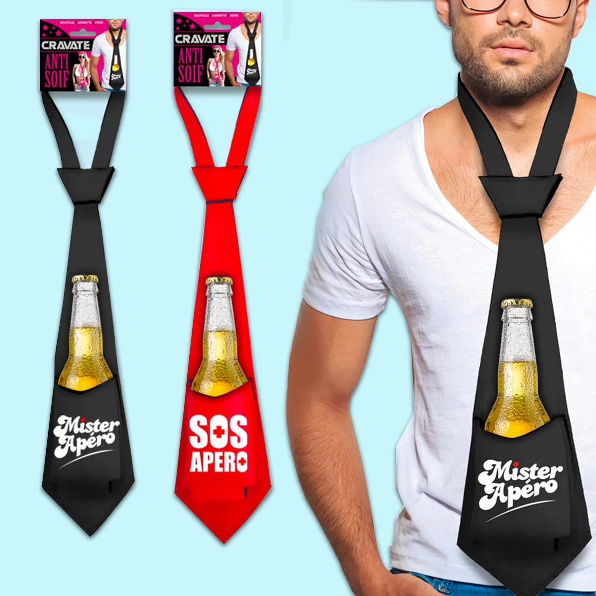 Lot De 2 Cravates Picole Mister Apéro 4 Lot De 2 Cravates Picole Mister Apéro – Image 2