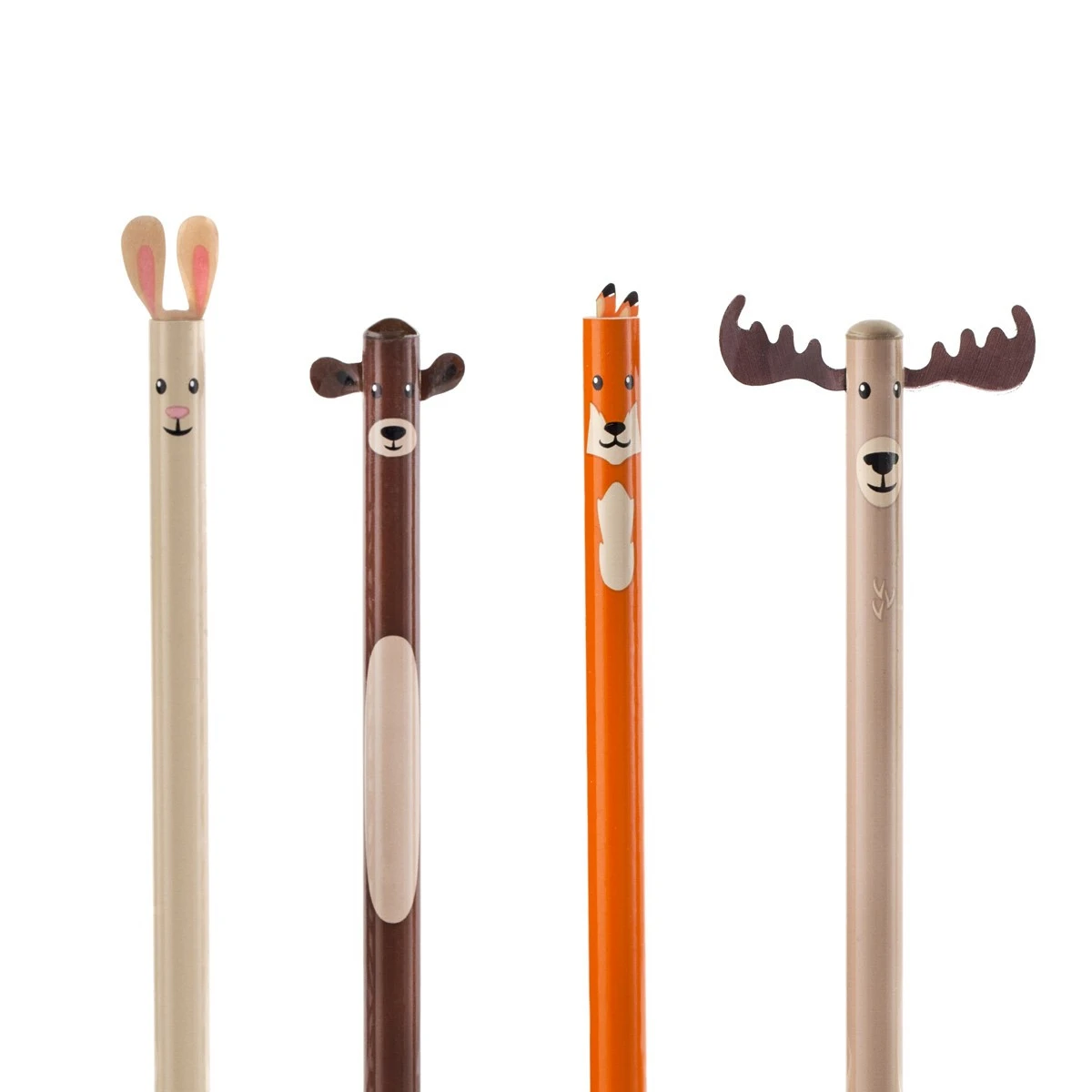 Lot De 4 Crayons Animaux De La Forêt 4 Lot De 4 Crayons Animaux De La Forêt – Image 2