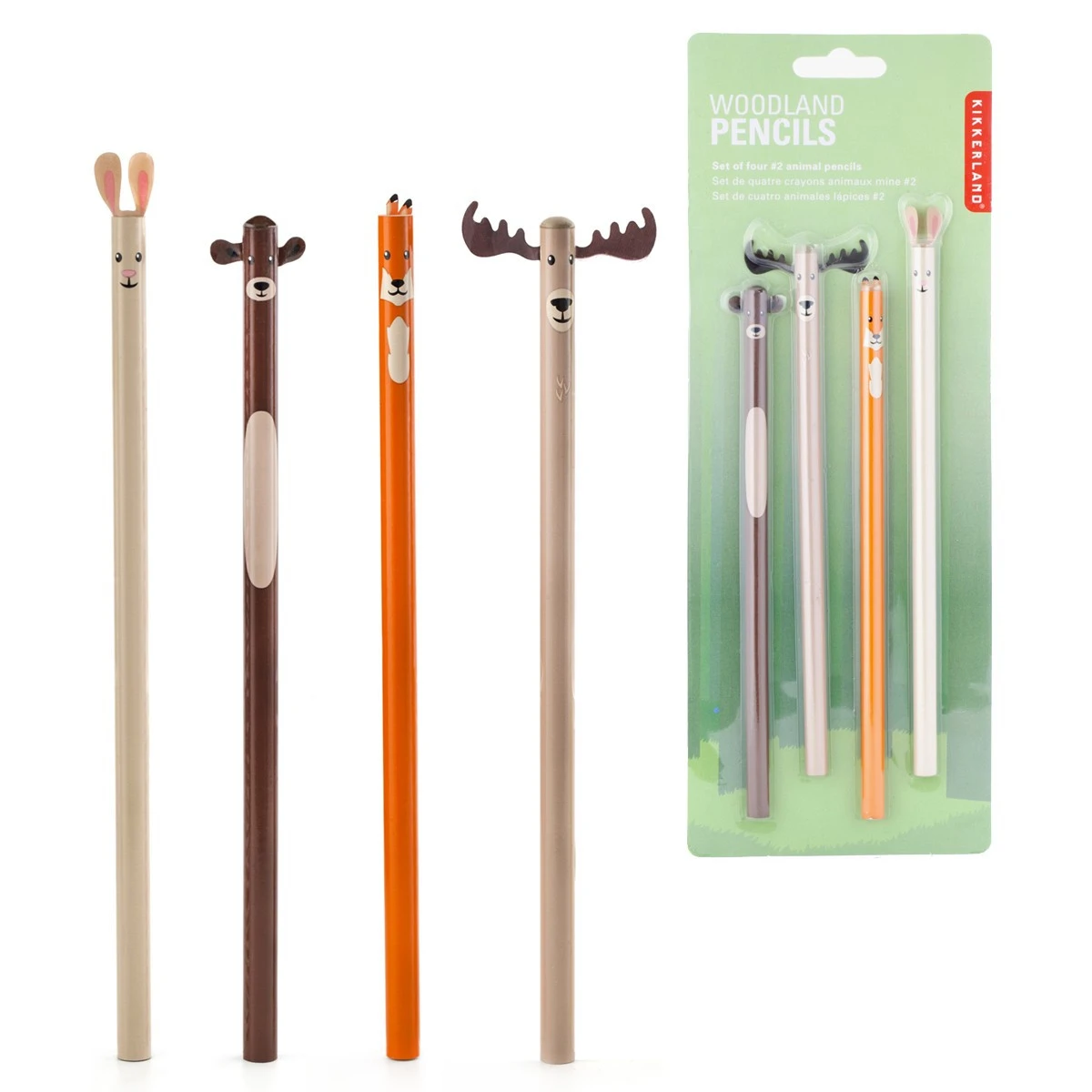 Lot De 4 Crayons Animaux De La Forêt 5 Lot De 4 Crayons Animaux De La Forêt – Image 3