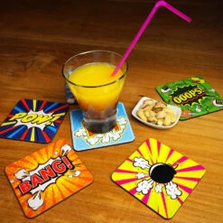 Lot De 6 Sous-verres Comics 9 Lot De 6 Sous-verres Comics -Créatifs Cadeaux Magasin lot de 6 sous verres comics 2