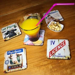 Lot De 6 Sous-verres Tendances -Créatifs Cadeaux Magasin lot de 6 sous verres tendances 2