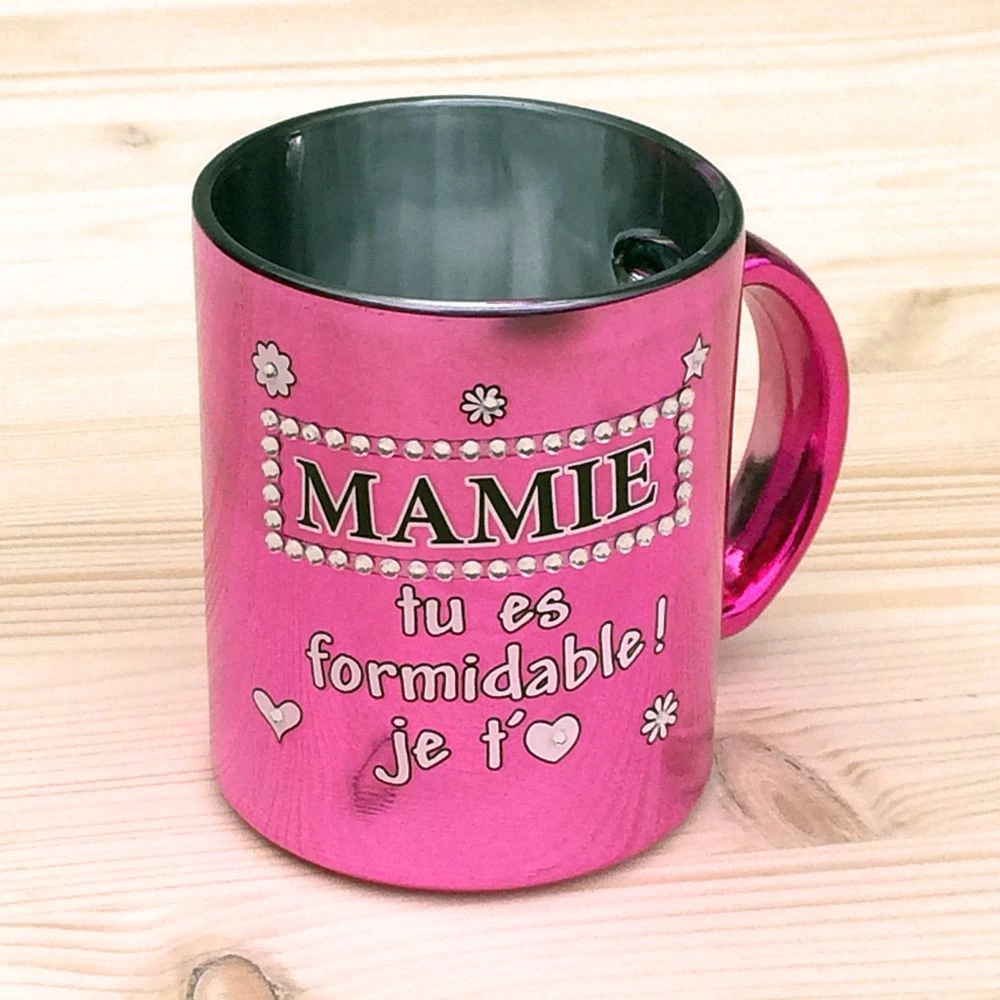 Mug Métallisé Strass MAMIE 3 Mug Métallisé Strass MAMIE