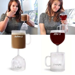 Mug Verre 2 En 1 -Créatifs Cadeaux Magasin mug verre deux en un 2
