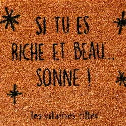 Paillasson Si Tu Es Riche Et Beau... -Créatifs Cadeaux Magasin paillasson si tu es riche et beau sonne 1