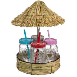 Paillotte à Cocktail 4 Mason Jar -Créatifs Cadeaux Magasin paillotte a cocktail 4 mason jar 2