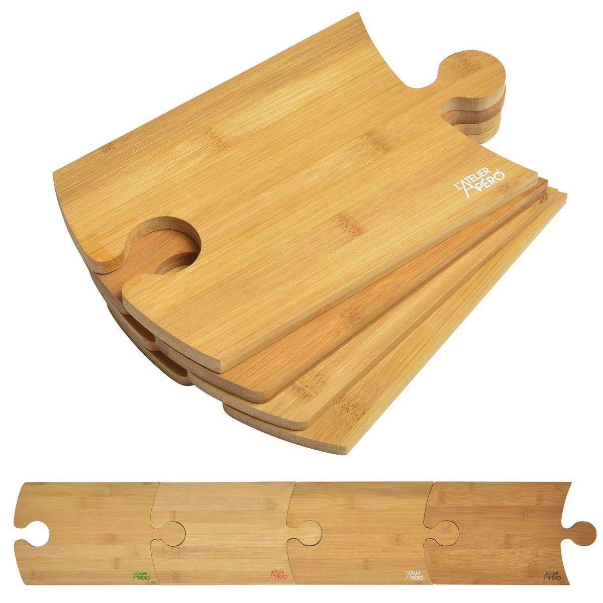Planches à Tapas Puzzle En Bambou 5 Planches à Tapas Puzzle En Bambou – Image 3