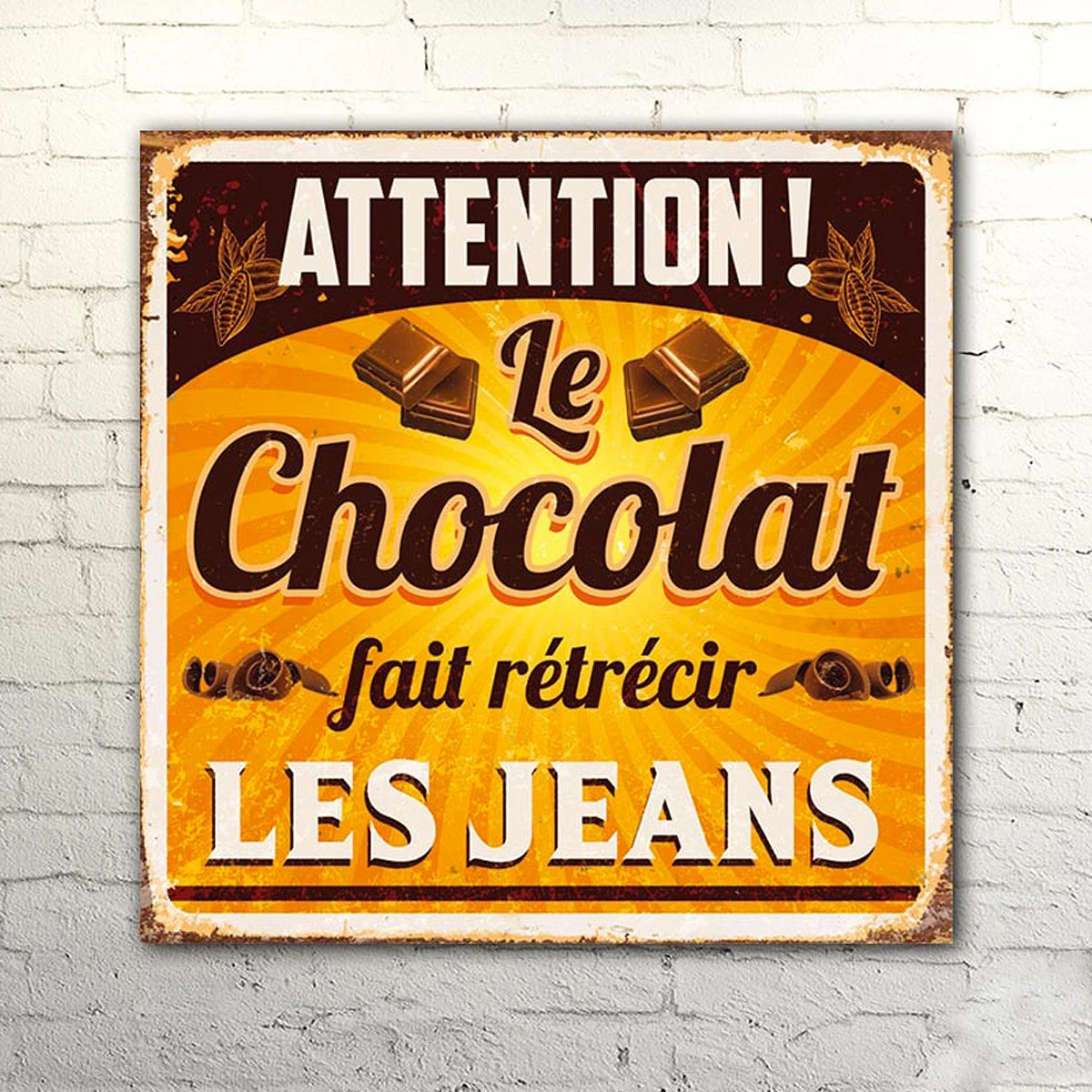 Plaque Métal Humour Chocolat 5 Plaque Métal Humour Chocolat – Image 3