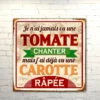 Plaque Métal Humour Tomate-Carotte 1 Plaque Métal Humour Tomate-Carotte -Créatifs Cadeaux Magasin plaque metal humour tomate carotte 3