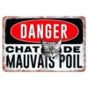 Plaque Métal Rétro Danger Chat De Mauvais Poil -Créatifs Cadeaux Magasin plaque metal retro danger chat de mauvais poil