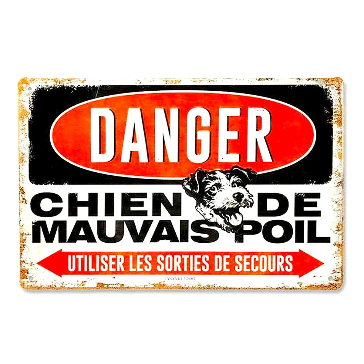Plaque Métal Rétro Danger Chien De Mauvais Poil 4 Plaque Métal Rétro Danger Chien De Mauvais Poil – Image 2