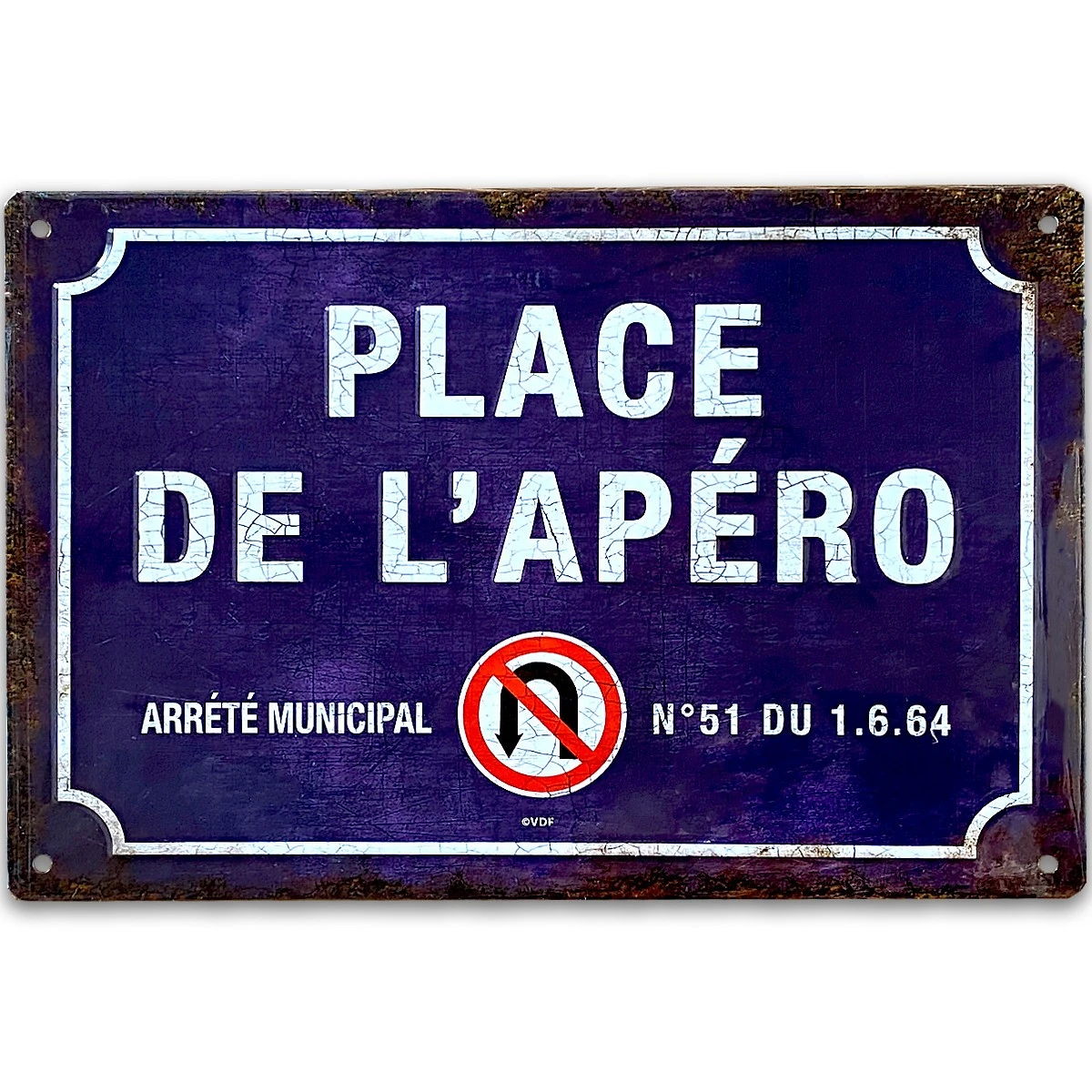 Plaque Métal Rétro Place De L'apéro 4 Plaque Métal Rétro Place De L'apéro – Image 2
