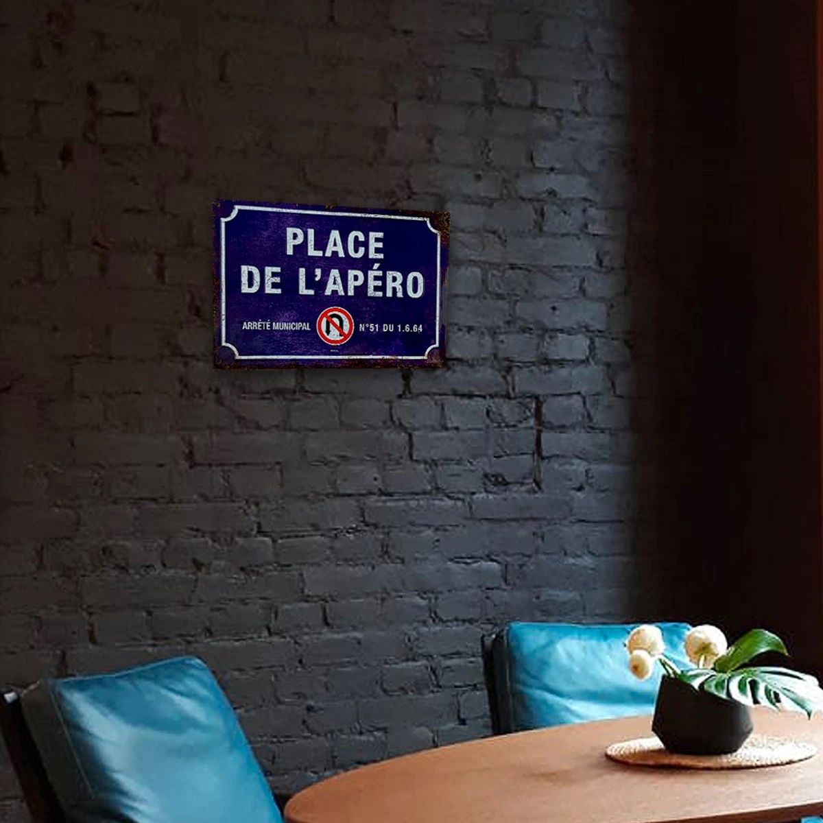 Plaque Métal Rétro Place De L'apéro 5 Plaque Métal Rétro Place De L'apéro – Image 3