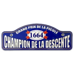 Plaque Rallye Champion De La Descente -Créatifs Cadeaux Magasin plaque rallye champion de la descente 1