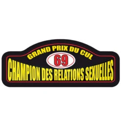 Plaque Rallye Champion Des Relations Sexuelles