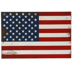 2 Plaques Métal Vintage Drapeau