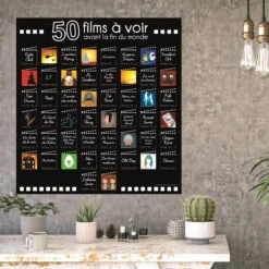 Poster 50 Films à Voir Avant La Fin Du Monde -Créatifs Cadeaux Magasin poster 50 films a voir avant la fin du monde 3