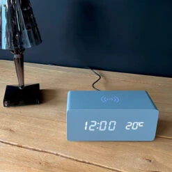 Réveil Bloc Chargeur Induction Gris -Créatifs Cadeaux Magasin reveil chargeur induction gris 2