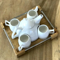 Service à Thé Sur Plateau Bambou -Créatifs Cadeaux Magasin service a the sur plateau bambou 2