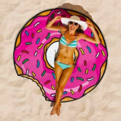 Serviette De Plage Géante Donut -Créatifs Cadeaux Magasin serviette de plage geante donut 2