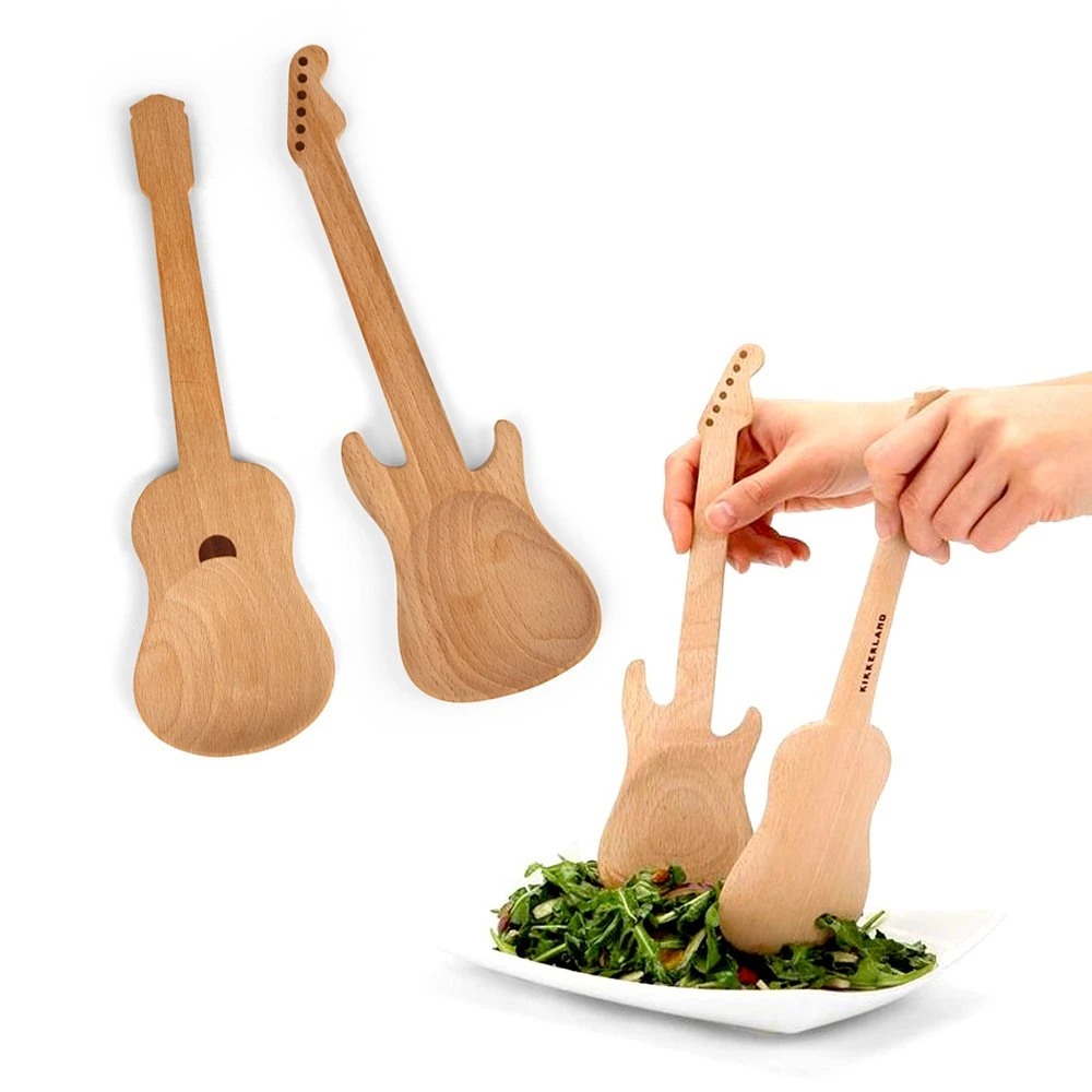 KIKKERLAND Set 2 Cuillères En Bois Guitare 3 KIKKERLAND Set 2 Cuillères En Bois Guitare