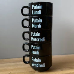 Fisura Set De 5 Tasses Putain De Semaine -Créatifs Cadeaux Magasin set de 5 tasses putain de semaine 1