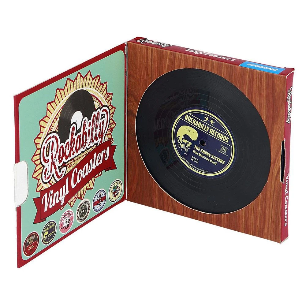 Set De 6 Dessous De Verre Vinyl Rockabilly 4 Set De 6 Dessous De Verre Vinyl Rockabilly – Image 2