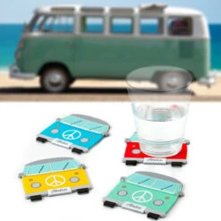 Balvi Sous-verres Combi Van X 4 -Créatifs Cadeaux Magasin sous verres combi van lot de quatre 2