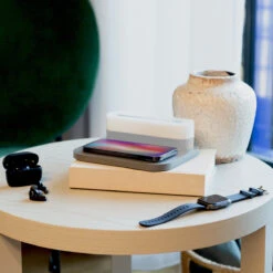 LIVOO Station De Charge Illuminée Avec Veilleuse De Chevet Amovible.