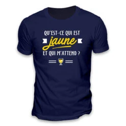 T-shirt Humoristique Qu'est-ce Qui Est Jaune Et Qui M'attend - L