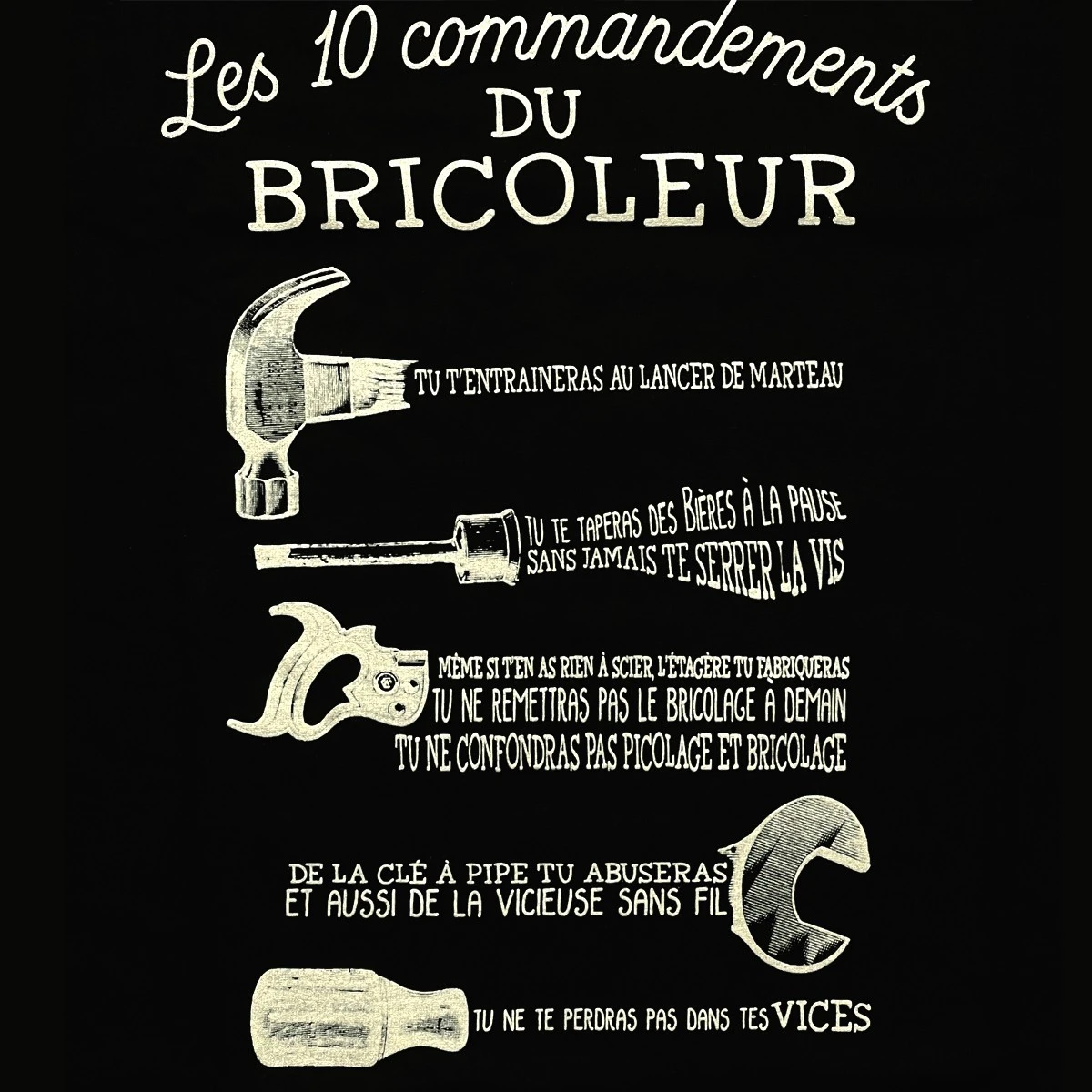 T-shirt "Les 10 Commandements Du Bricoleur" Taille L 4 T-shirt "Les 10 Commandements Du Bricoleur" Taille L – Image 2