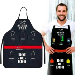 Tablier Super Papa Roi Du Barbecue -Créatifs Cadeaux Magasin tablier super papa roi du barbecue 2