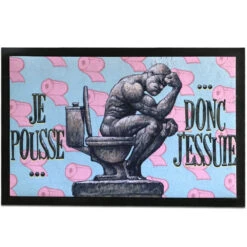 Tapis WC Je Pousse Donc J'essuie -Créatifs Cadeaux Magasin tapis wc je pousse donc j essuie 1