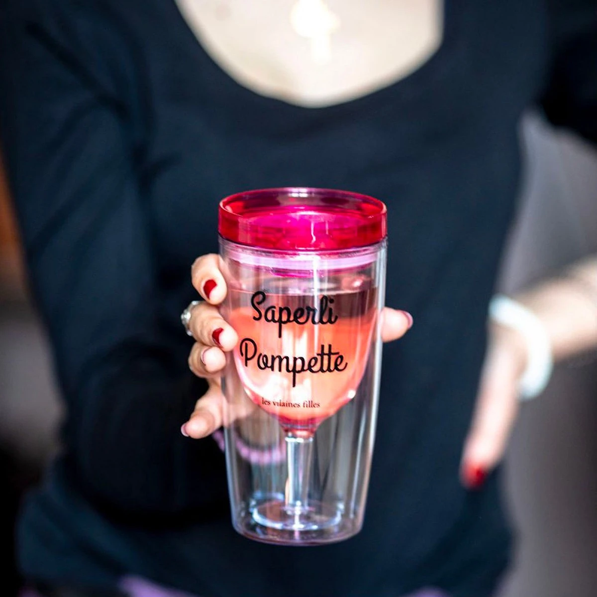 Verre à Vin Avec Couvercle Saperli Pompette 4 Verre à Vin Avec Couvercle Saperli Pompette – Image 2